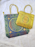 Heritage Combo Royal Blue (Large) & Golden (Medium) Silk Tote Bag