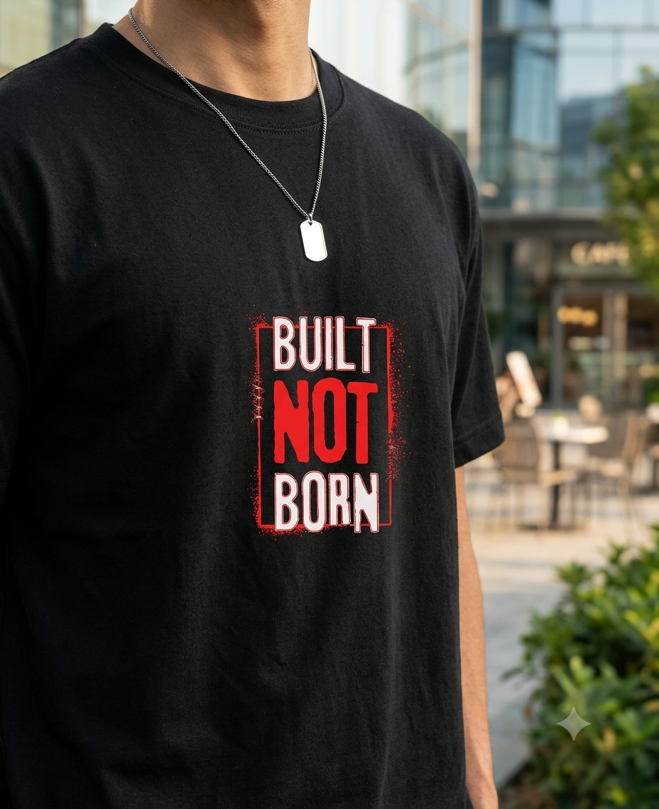 Grind Culture: "BUILT NOT BORN" Heavyweight Oversized Tee