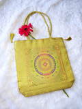 "Golden Mandala" Silk Ethnic Handbag