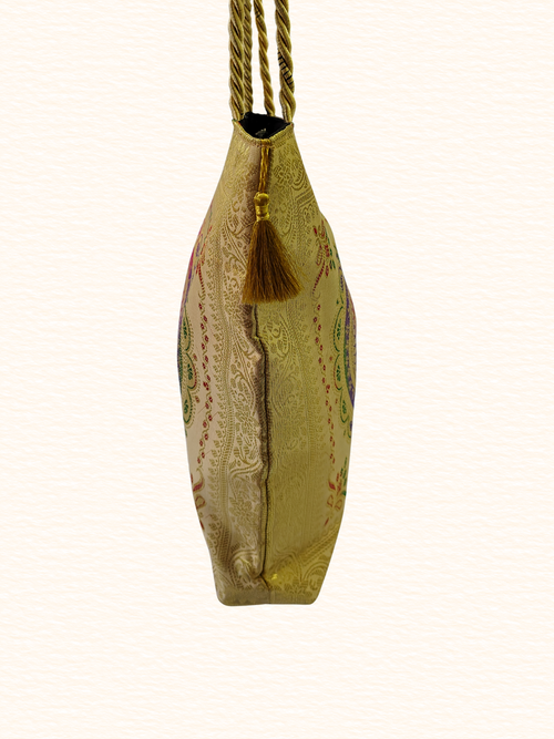 "Golden Mandala" Silk Ethnic Handbag