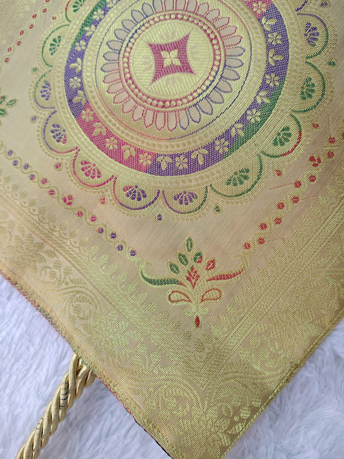"Golden Mandala" Silk Ethnic Handbag