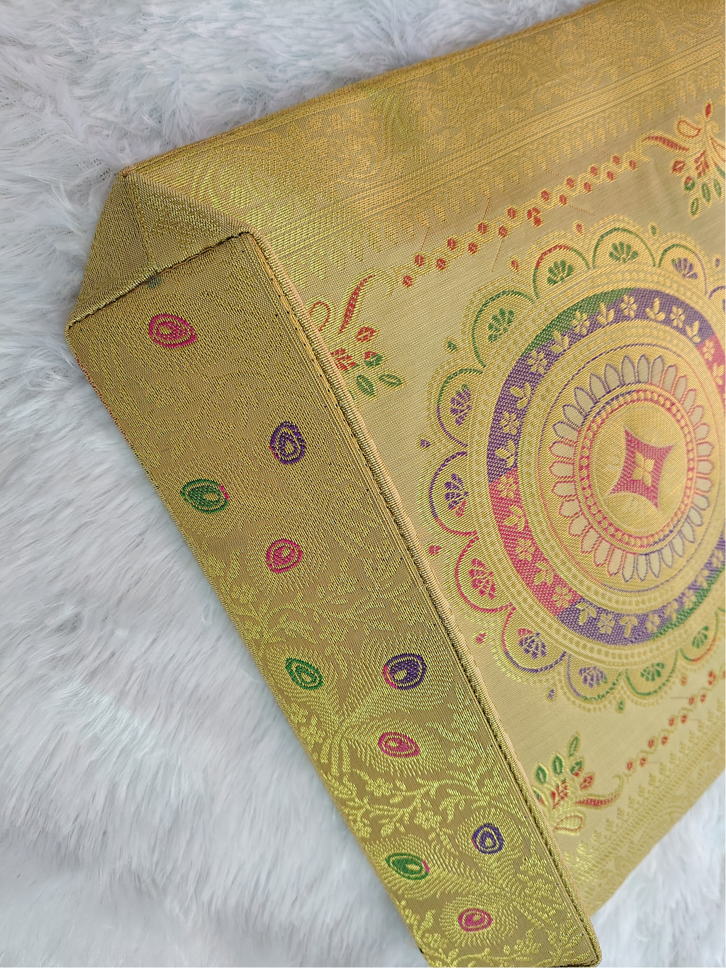 "Golden Mandala" Silk Ethnic Handbag
