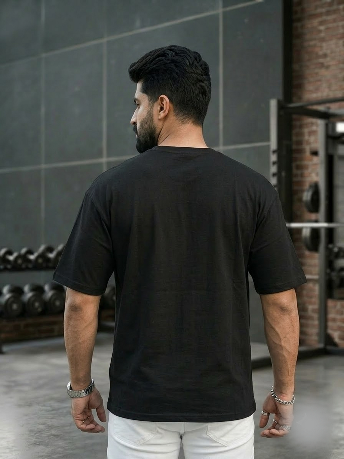 "GYM Grit" Distressed Retro Graphic Oversized Heavyweight Tee