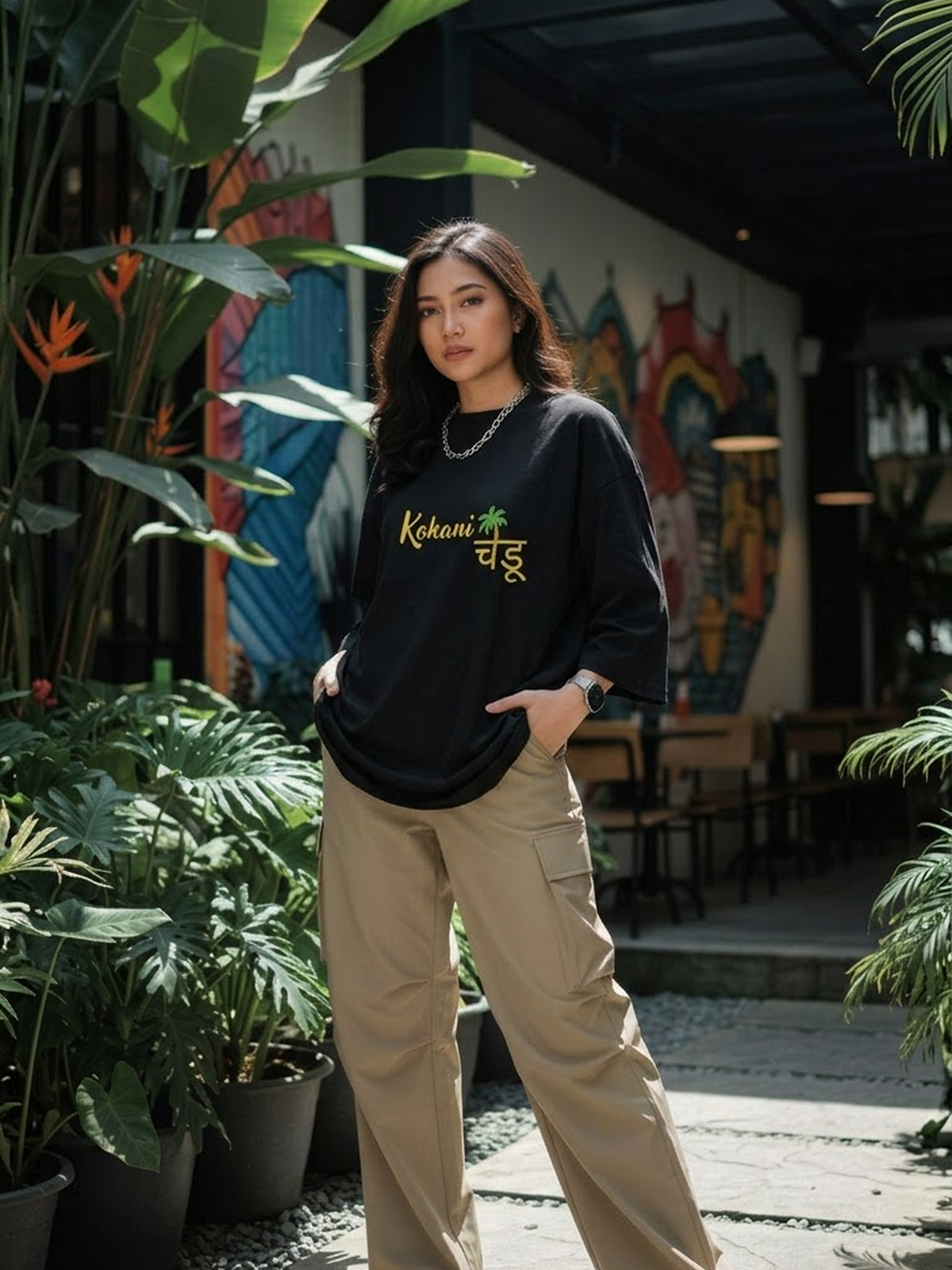 "Kokani चडू" Coastal Culture Oversized Heavyweight Tee