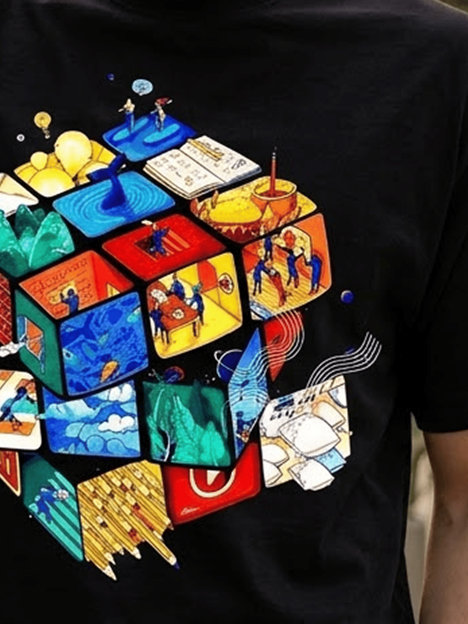 Dimensions: The Micro-World Cube Oversized Tee