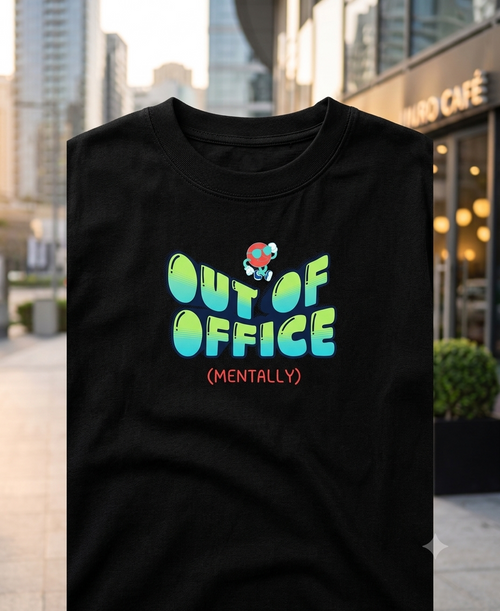 Brain Fade: "OUT OF OFFICE (MENTALLY)" Heavyweight Oversized Tee