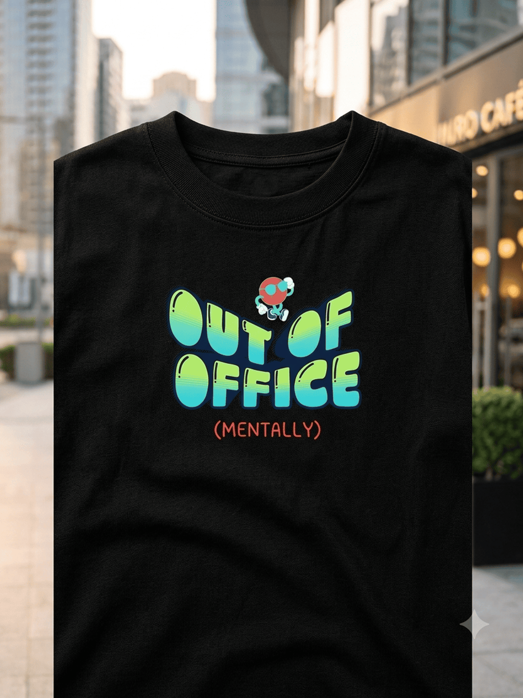 Brain Fade: "OUT OF OFFICE (MENTALLY)" Heavyweight Oversized Tee