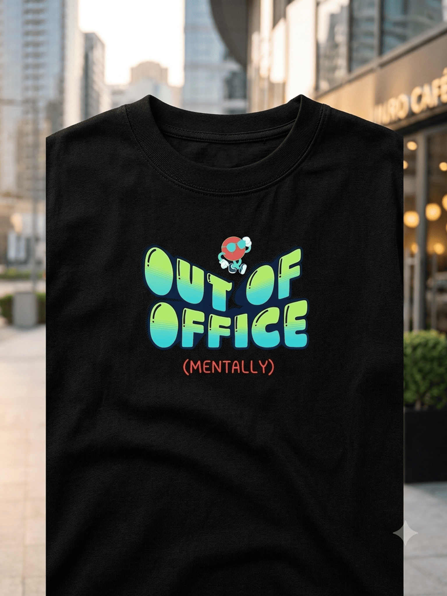 Brain Fade: "OUT OF OFFICE (MENTALLY)" Heavyweight Oversized Tee