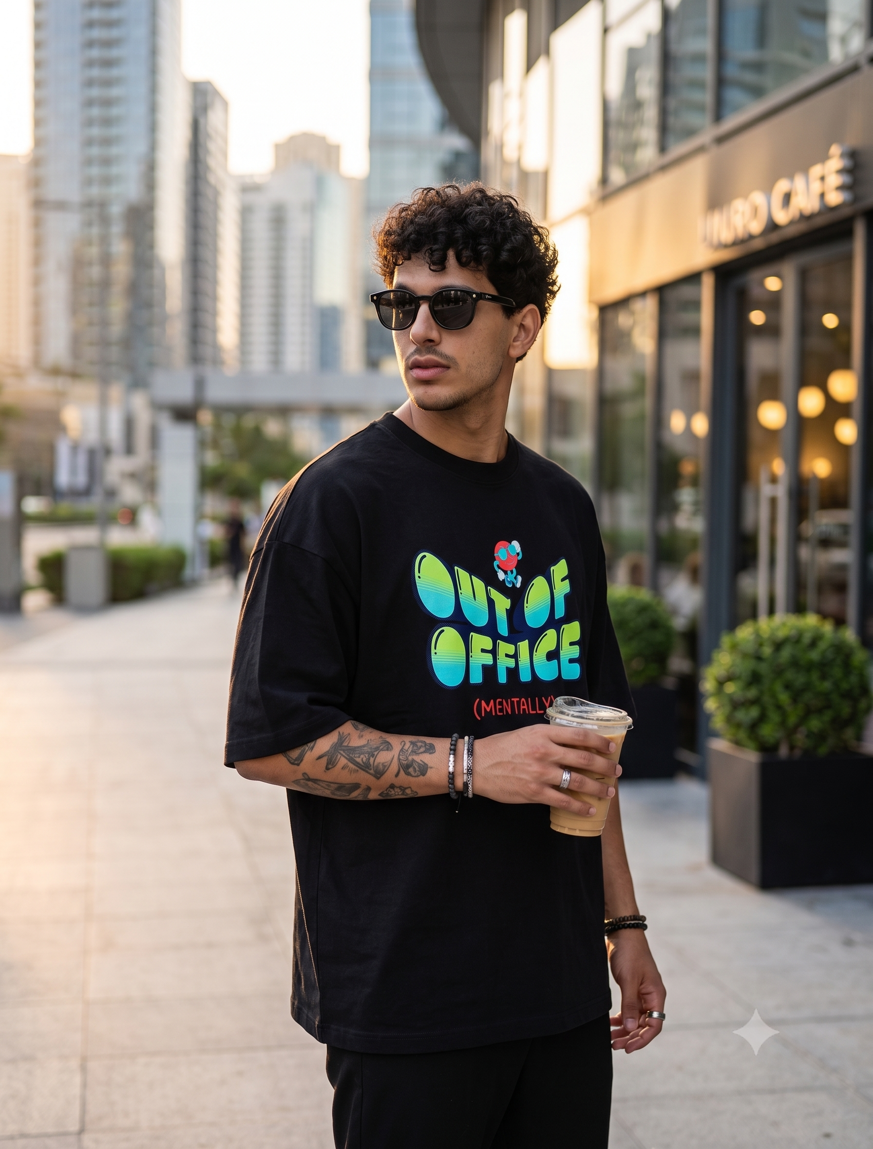 Brain Fade: "OUT OF OFFICE (MENTALLY)" Heavyweight Oversized Tee