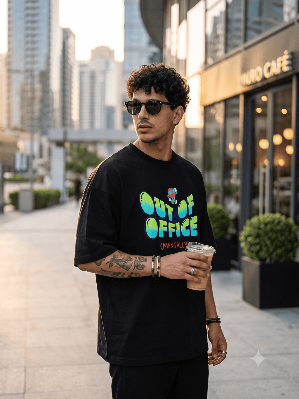 Brain Fade: "OUT OF OFFICE (MENTALLY)" Heavyweight Oversized Tee