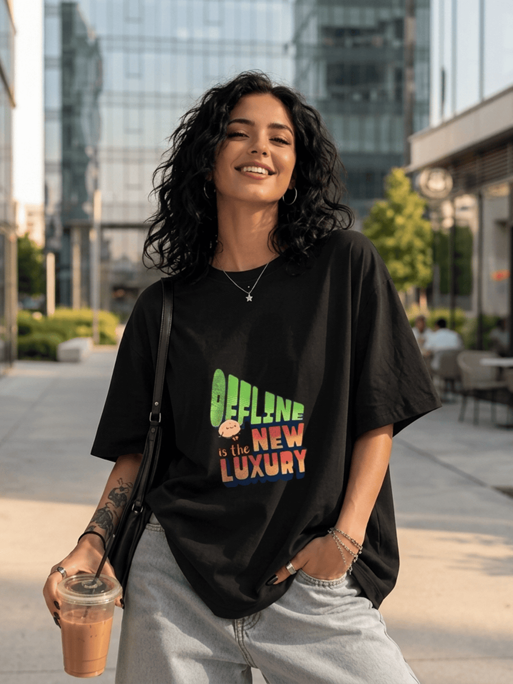 Disconnect: "OFFLINE IS THE NEW LUXURY" Heavyweight Oversized Tee