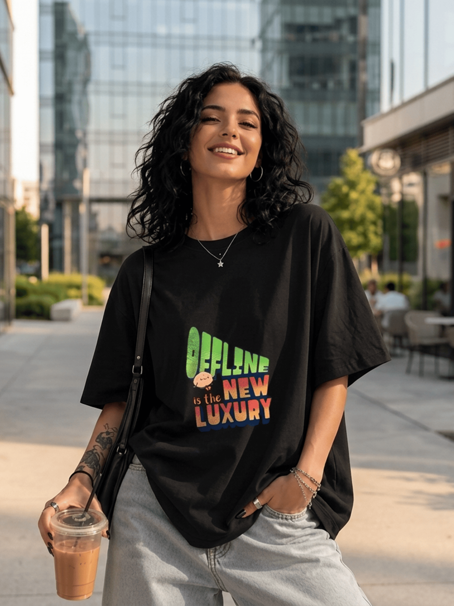 Disconnect: "OFFLINE IS THE NEW LUXURY" Heavyweight Oversized Tee