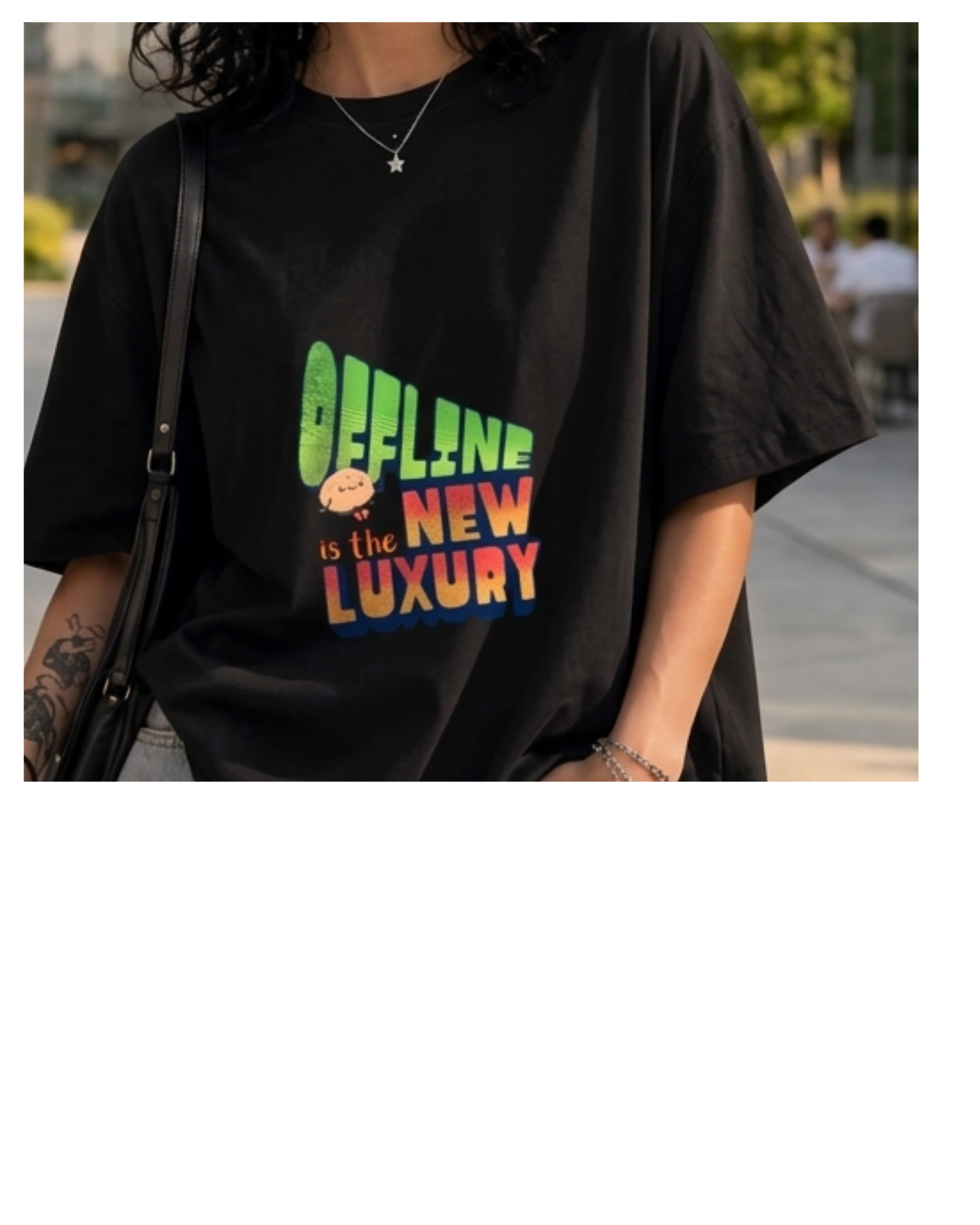 Disconnect: "OFFLINE IS THE NEW LUXURY" Heavyweight Oversized Tee