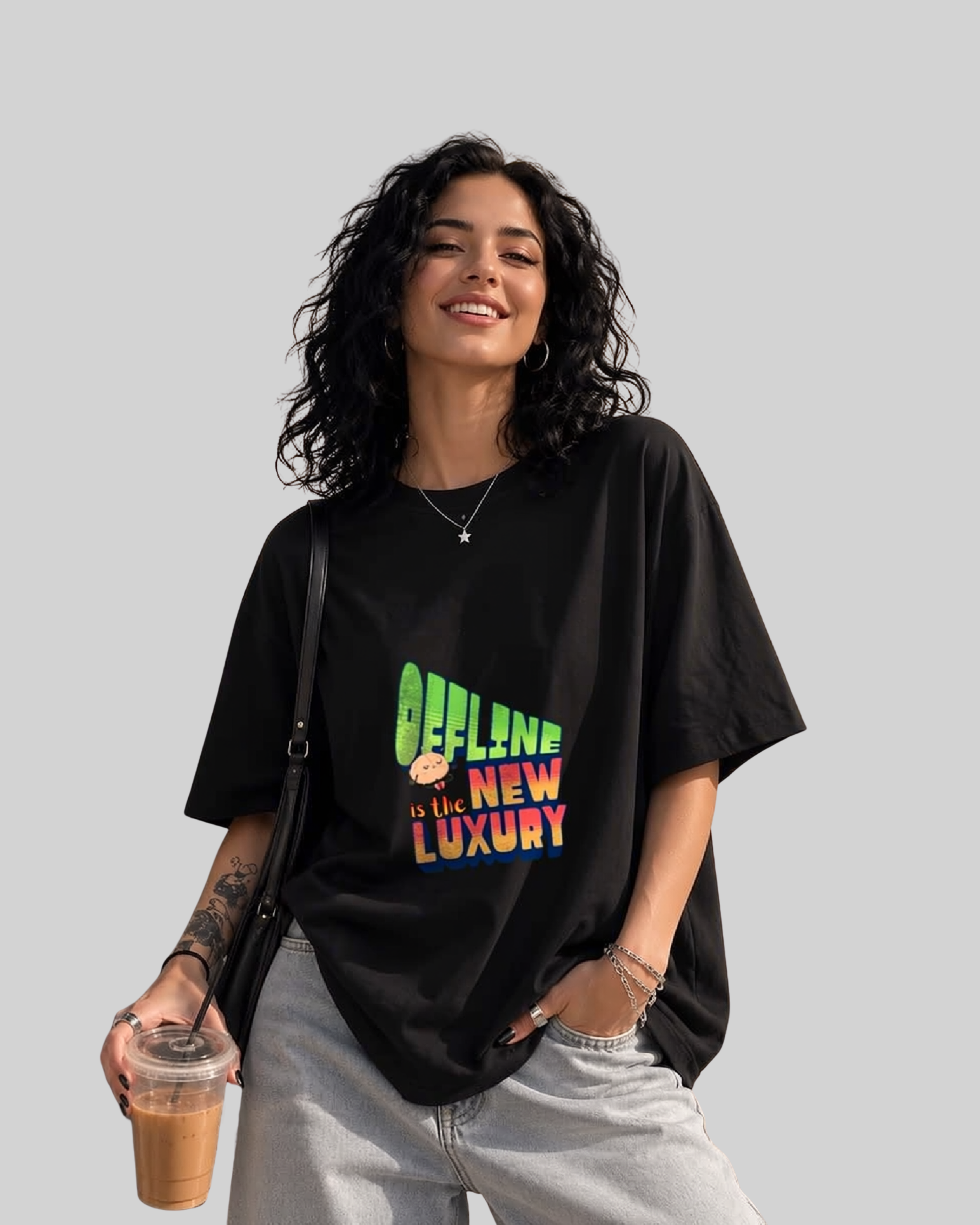 Disconnect: "OFFLINE IS THE NEW LUXURY" Heavyweight Oversized Tee