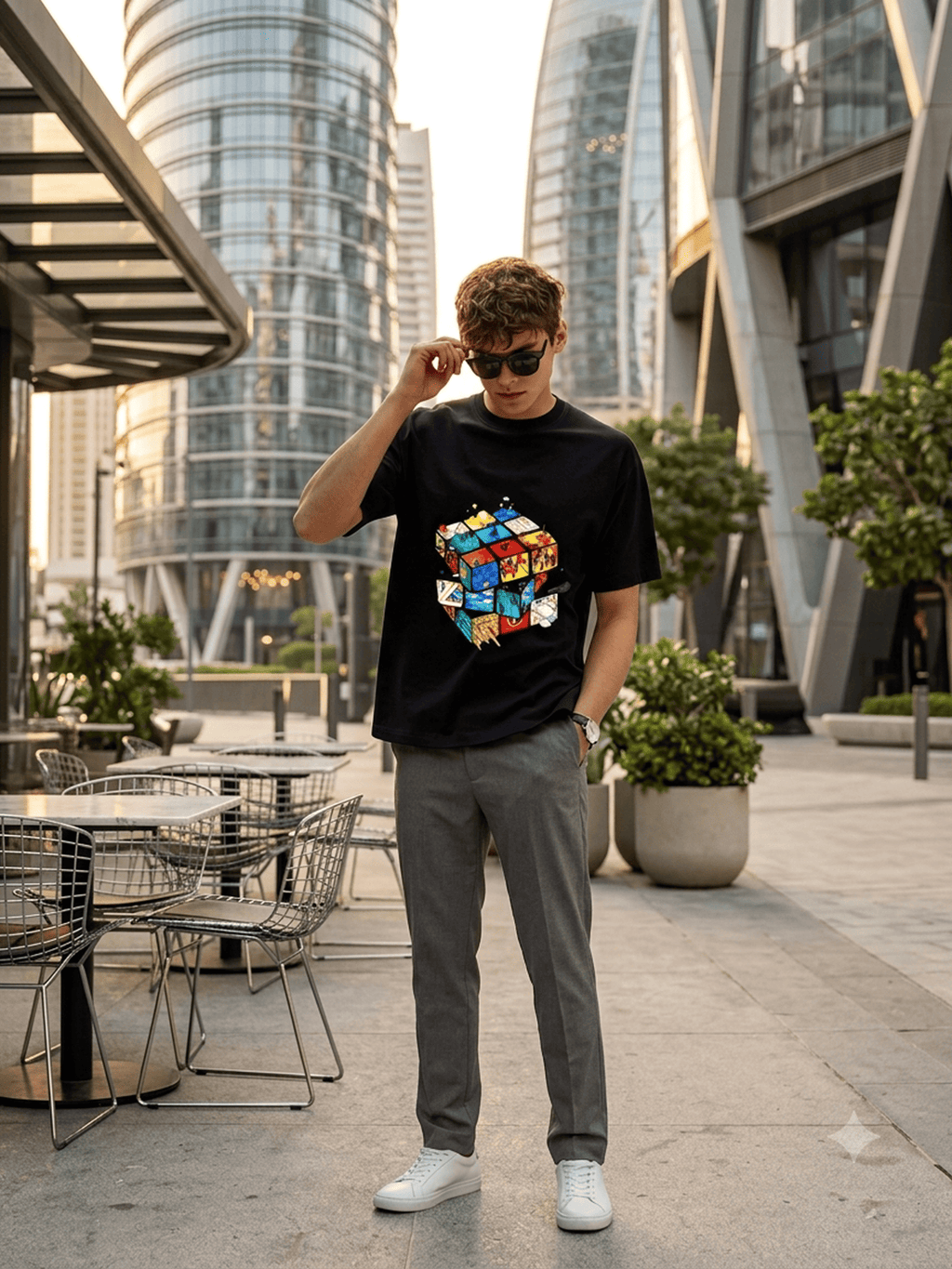 Dimensions: The Micro-World Cube Oversized Tee