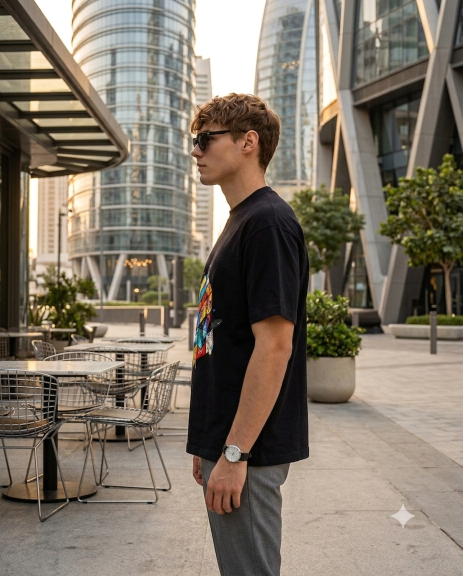 Dimensions: The Micro-World Cube Oversized Tee