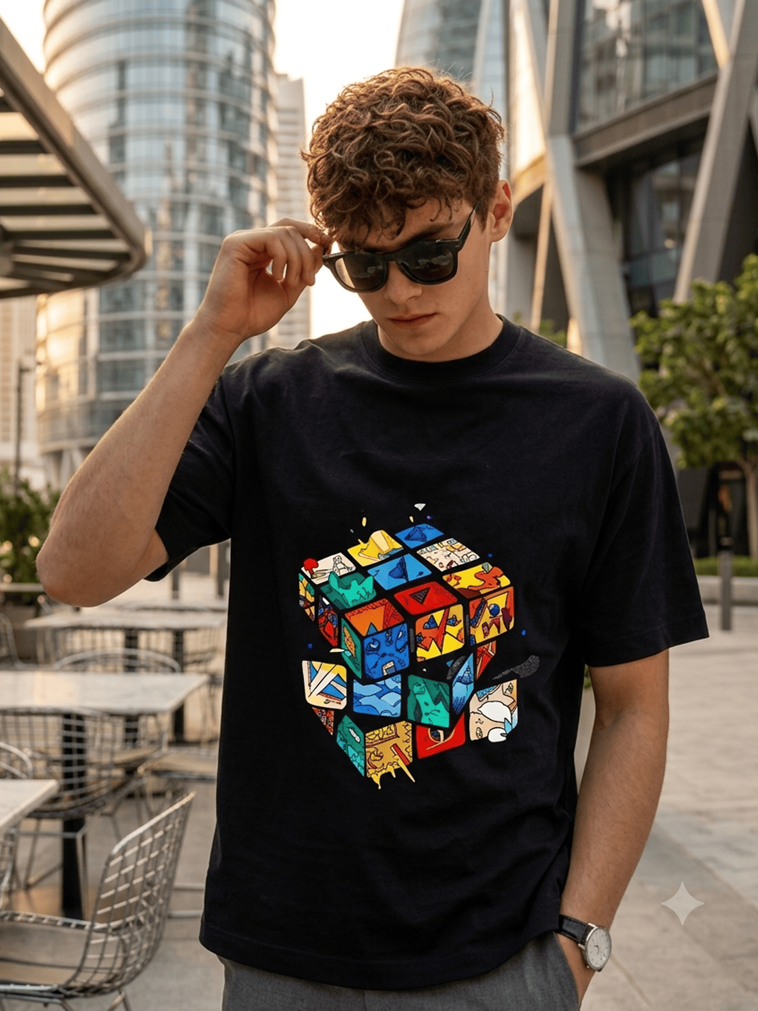 Dimensions: The Micro-World Cube Oversized Tee