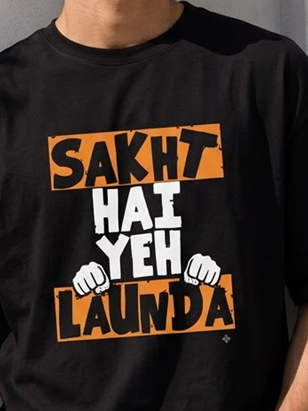 "Sakht Hai Yeh Launda" Block Graphic Oversized Heavyweight Tee