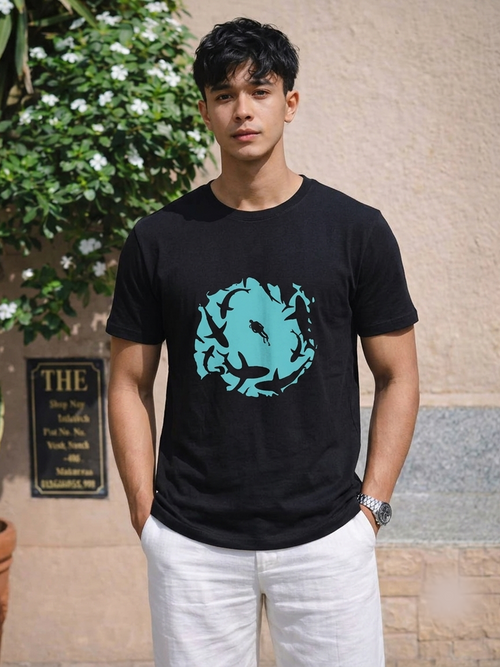 "Deep Abyss" Scuba Graphic Oversized Heavyweight Tee