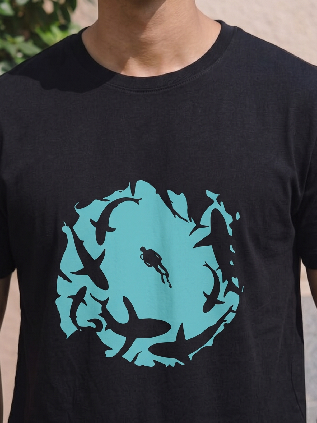 "Deep Abyss" Scuba Graphic Oversized Heavyweight Tee