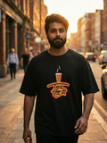 "Tea तिथे मी" Graphic Oversized Heavyweight Tee